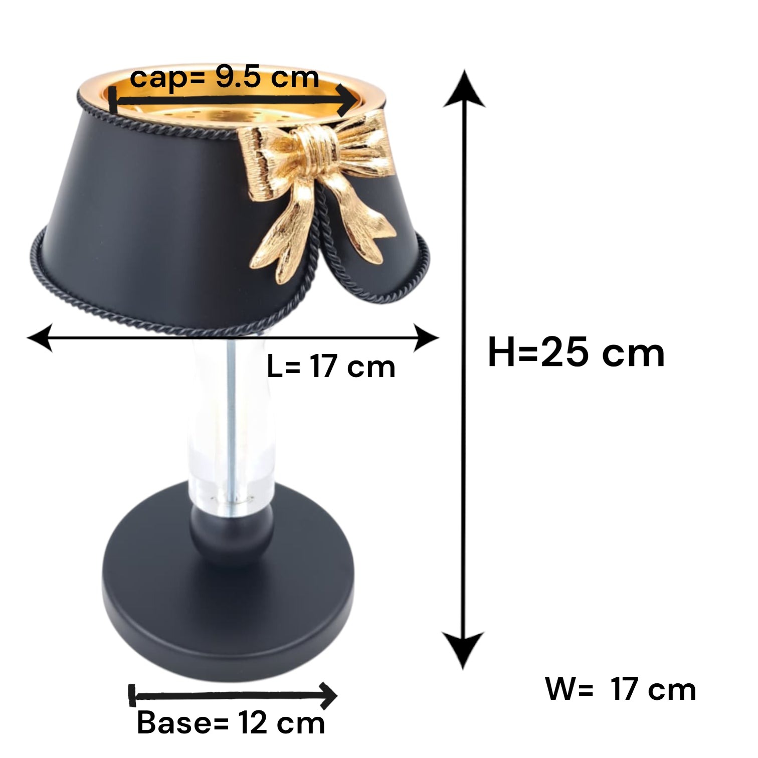Palermo Luxury Decorative Bakhoor Burner Lamp – Elegant Home Incense Stand with Bow Design & Premium Craft Detailing - Damoo