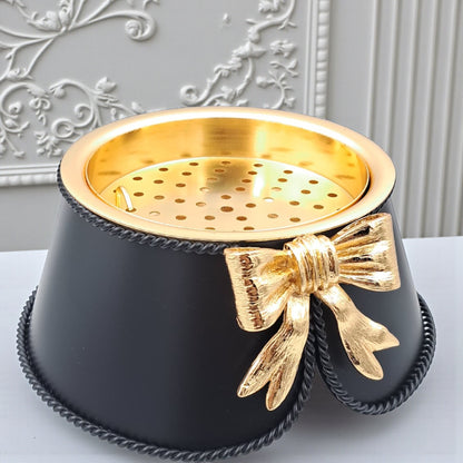 Palermo Luxury Decorative Bakhoor Burner Lamp – Elegant Home Incense Stand with Bow Design & Premium Craft Detailing - Damoo