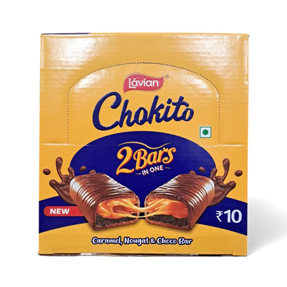 Lavian Chokito Caramel Nougat & Choco Bar – Soft Chocolate Filled Snack Treat, 2 Bars in One – Chocolaty, Caramelly & Heavenly - Damoo