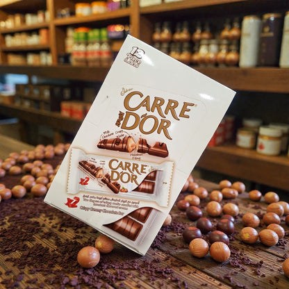 Carre D’Or Hazelnut Cream Chocolate Bar – Crispy Wafer with Milk Chocolate & Smooth Hazelnut Filling (2 Bars per Pack, 12 Pieces) - Damoo