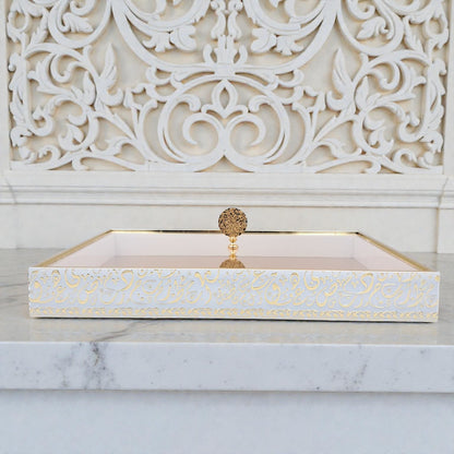 Luxury Decorative Serving Tray with Lid – Ottoman Style Elegant Display & Multipurpose Home Organizer - Damoo