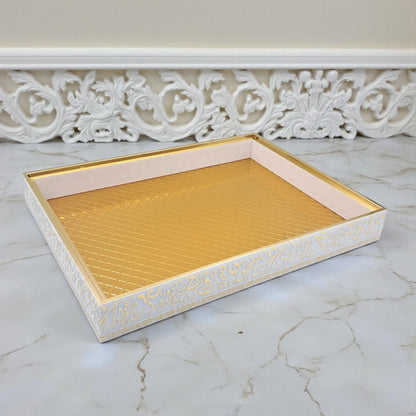 Luxury Decorative Serving Tray with Lid – Ottoman Style Elegant Display & Multipurpose Home Organizer - Damoo