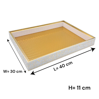 Luxury Decorative Serving Tray with Lid – Ottoman Style Elegant Display & Multipurpose Home Organizer - Damoo