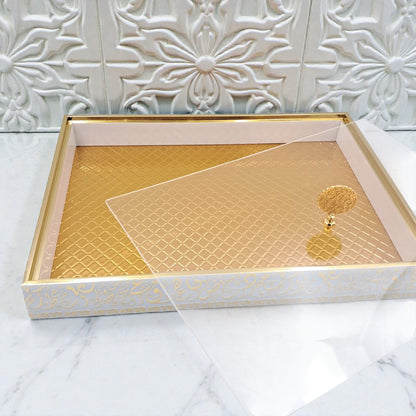 Luxury Decorative Serving Tray with Lid – Ottoman Style Elegant Display & Multipurpose Home Organizer - Damoo