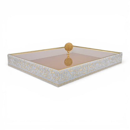 Luxury Decorative Serving Tray with Lid – Ottoman Style Elegant Display & Multipurpose Home Organizer - Damoo