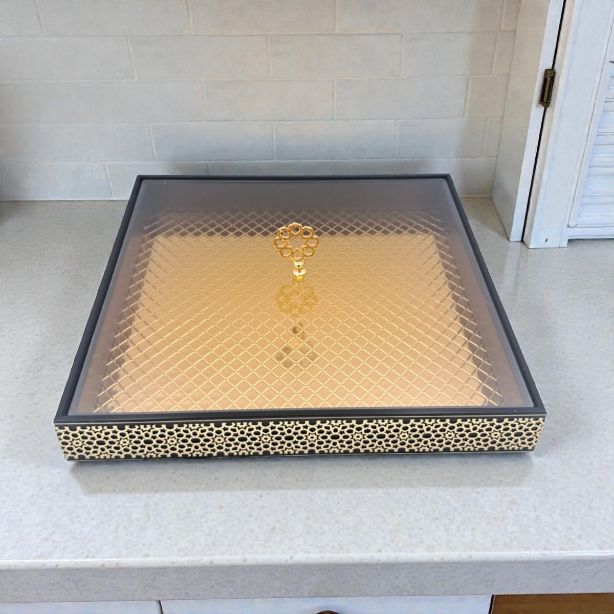 Otantik Luxury Decorative Serving Tray with Lid – Premium Home, Coffee Table & Dining Display Tray for Elegant Entertaining - Damoo