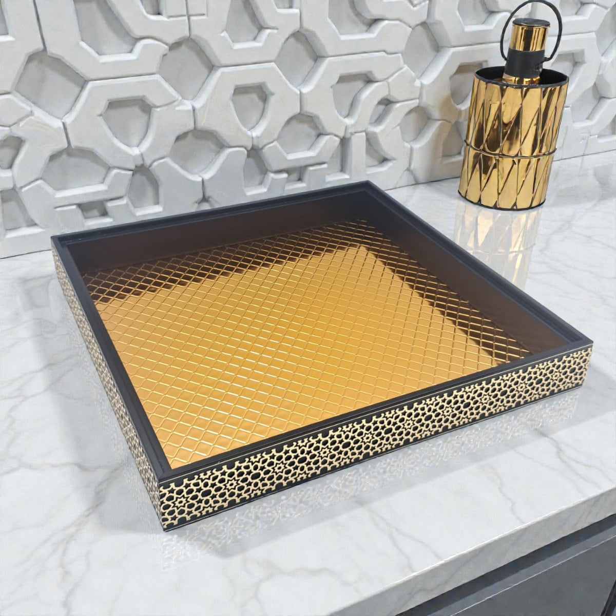 Otantik Luxury Decorative Serving Tray with Lid – Premium Home, Coffee Table & Dining Display Tray for Elegant Entertaining - Damoo