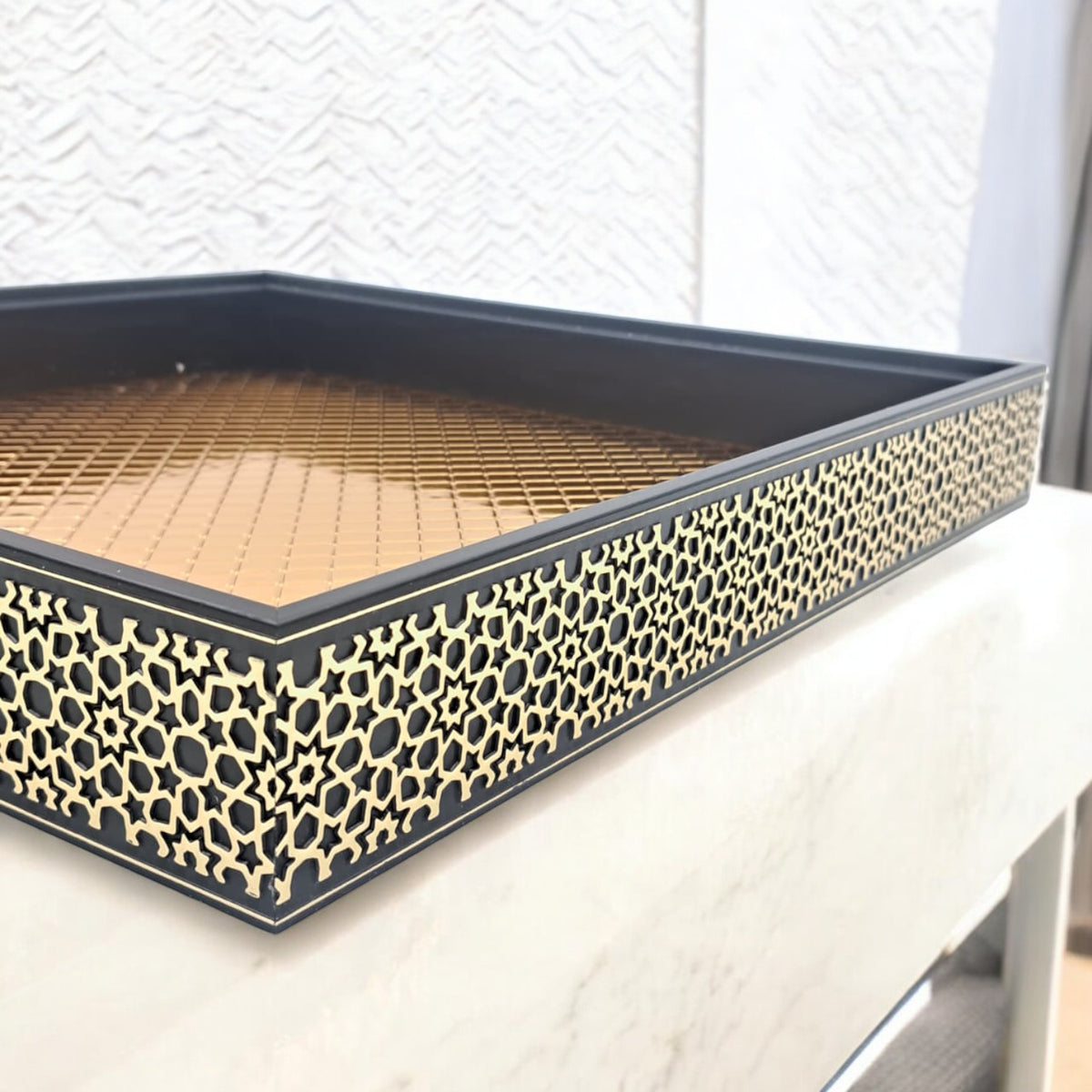 Otantik Luxury Decorative Serving Tray with Lid – Premium Home, Coffee Table & Dining Display Tray for Elegant Entertaining - Damoo