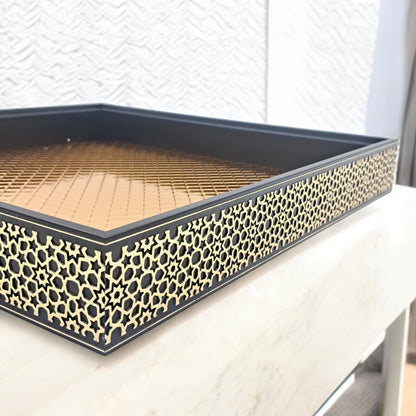Otantik Luxury Decorative Serving Tray with Lid – Premium Home, Coffee Table & Dining Display Tray for Elegant Entertaining - Damoo