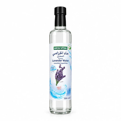 AksuVital Lavender Water 500ml – Pure Aromatic Lavender Floral Water (Lavandula Angustifolia) | Natural Distilled Herbal Water for Culinary, Skincare & Aromatherapy Use - Damoo
