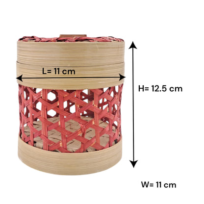 Handwoven Bamboo Storage Basket with Lid for Ramadan Serving & Décor | Multipurpose Date, Sweet & Gift Container - Damoo