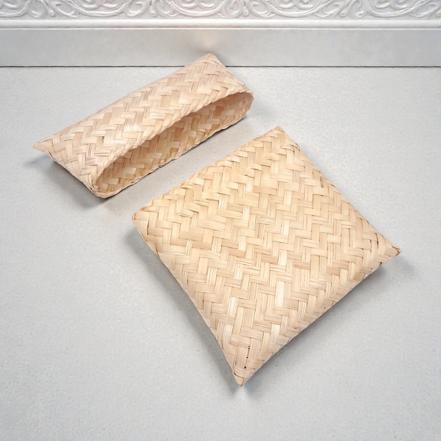 Handwoven Bamboo Storage Pouch with Fold-Over Flap – Traditional and Multipurpose Use - Damoo