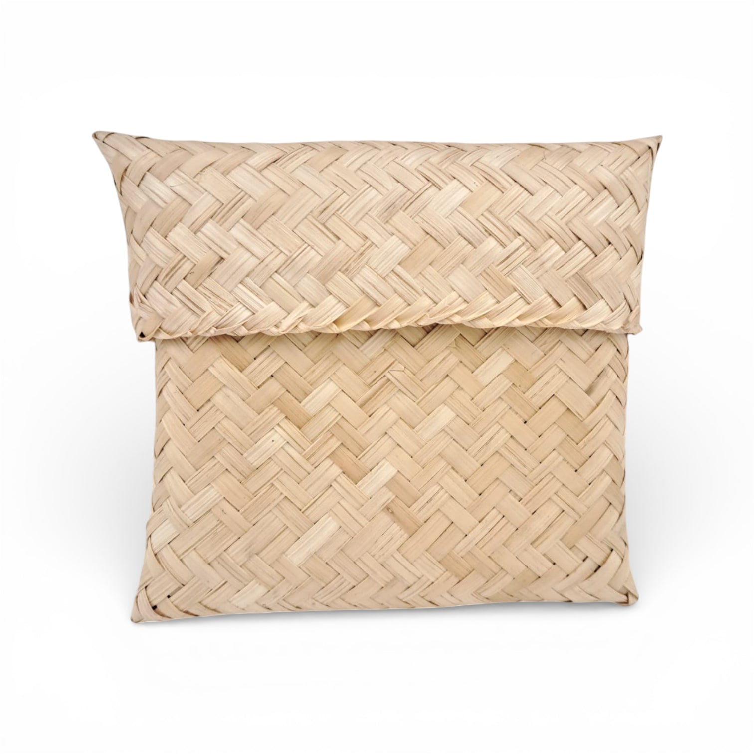 Handwoven Bamboo Storage Pouch with Fold-Over Flap – Traditional and Multipurpose Use - Damoo