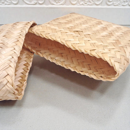 Handwoven Bamboo Storage Pouch with Fold-Over Flap – Traditional and Multipurpose Use - Damoo