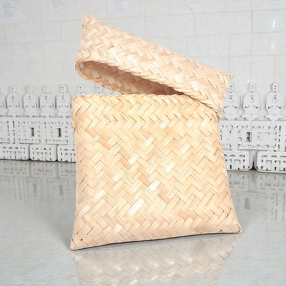 Handwoven Bamboo Storage Pouch with Fold-Over Flap – Traditional and Multipurpose Use - Damoo