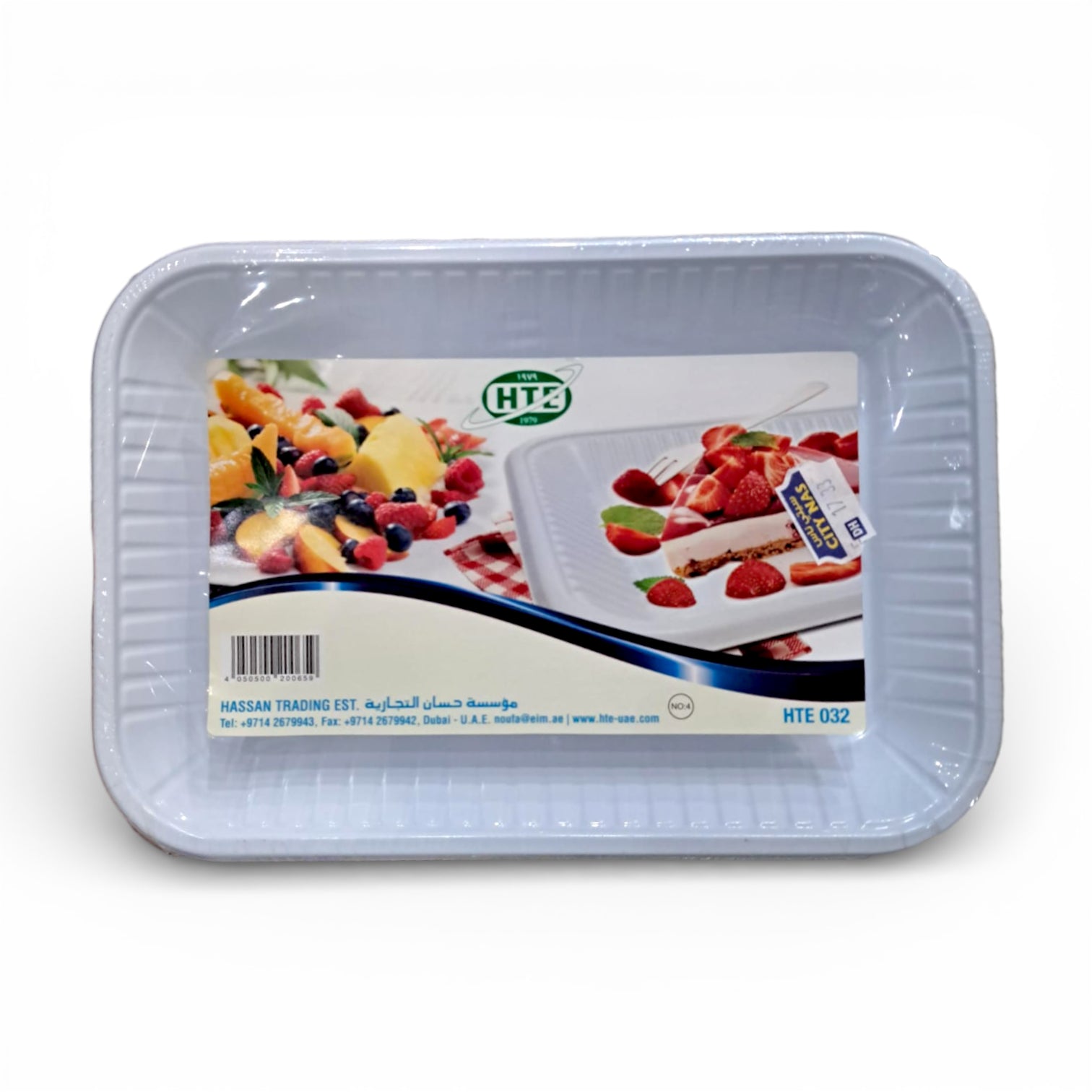 HTE Rectangular Plastic Food Container with Ribbed Edges – Multi-Purpose Serving & Storage Tray - Damoo