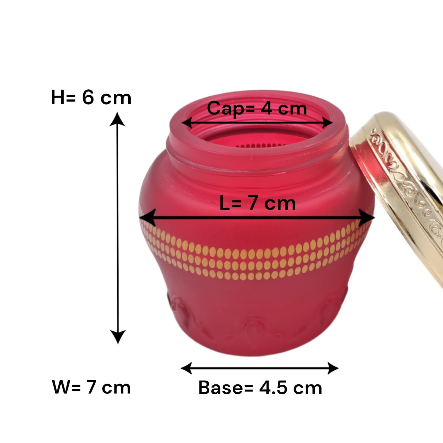 Decorative Bukhoor Incense Storage Jar with Lid, Reusable Home Fragrance Container for Oud, Bakhoor & Aromatic Resins (6H x 7L x 7W CM) - Damoo