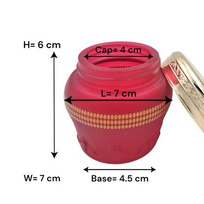 Decorative Bukhoor Incense Storage Jar with Lid, Reusable Home Fragrance Container for Oud, Bakhoor & Aromatic Resins (6H x 7L x 7W CM) - Damoo