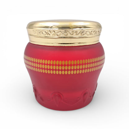 Decorative Bukhoor Incense Storage Jar with Lid, Reusable Home Fragrance Container for Oud, Bakhoor & Aromatic Resins (6H x 7L x 7W CM) - Damoo