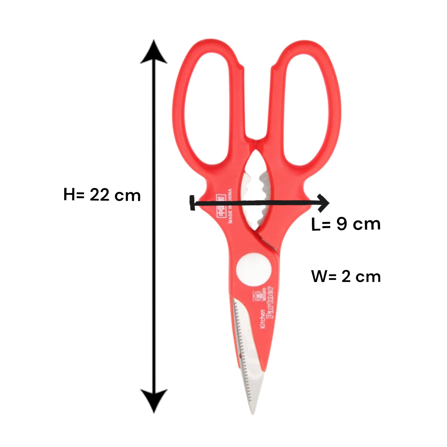 Kitchen Parminger Multi-Purpose Stainless Steel Kitchen Scissors with Ergonomic Handle – Heavy Duty Household & Food Prep Shears (22H x 9L × 2W CM) - Damoo