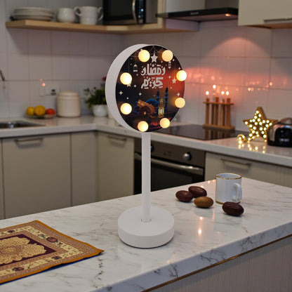Ramadan Kareem LED Table Lamp with Stand – Islamic Night Light for Home Décor (28.5H × 12L × 9W CM) - Damoo