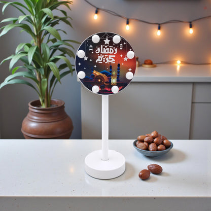 Ramadan Kareem LED Table Lamp with Stand – Islamic Night Light for Home Décor (28.5H × 12L × 9W CM) - Damoo