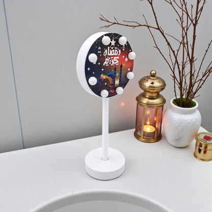 Ramadan Kareem LED Table Lamp with Stand – Islamic Night Light for Home Décor (28.5H × 12L × 9W CM) - Damoo
