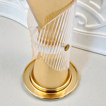 Luxury Metal & Clear Ribbed Glass Bakhoor Incense Burner with Ventilated Cap – Elegant Arabic Oud & Incense Holder for Majlis, Ramadan & Home Décor (20H x 11.5L × 11.5W CM) - Damoo