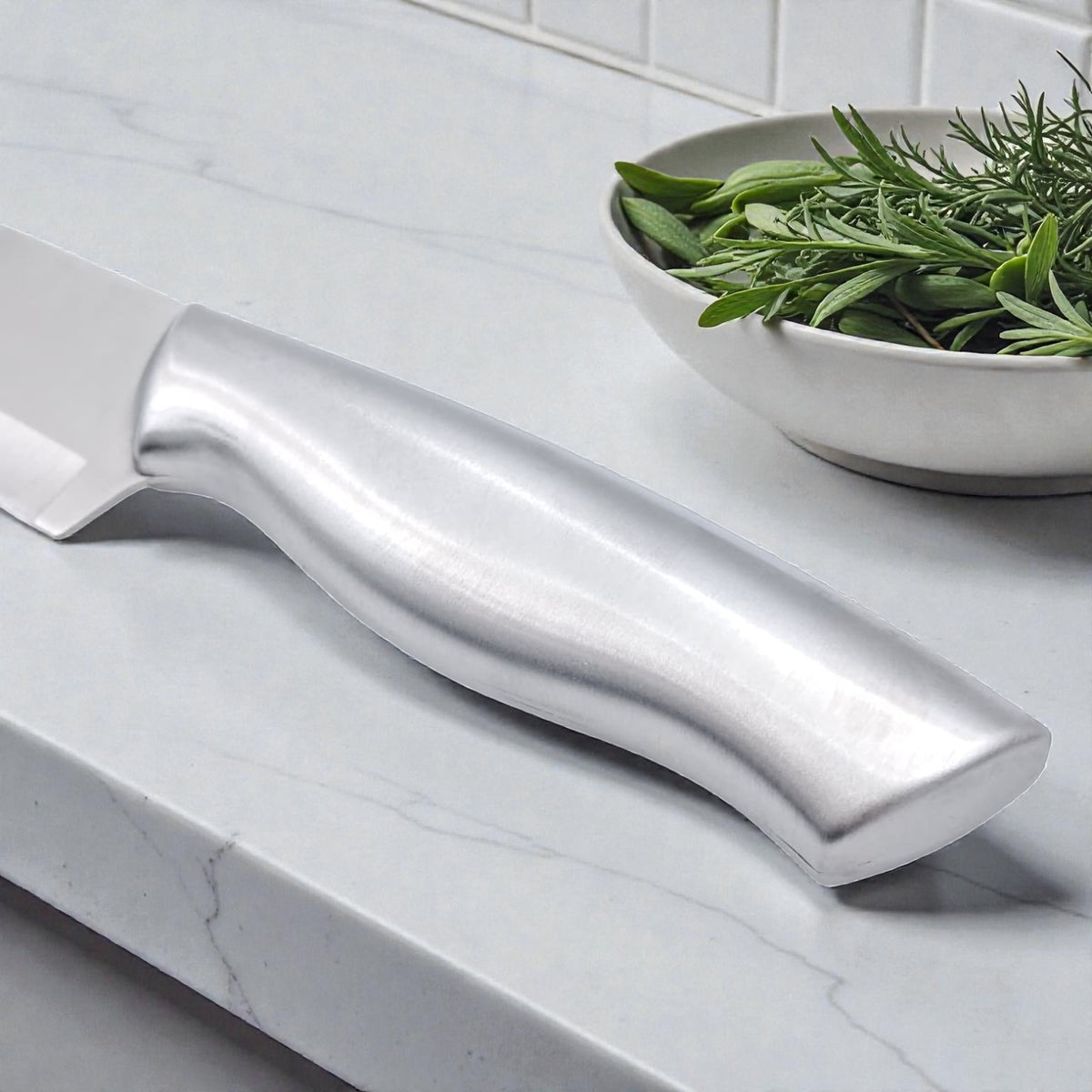 OK Chu Stainless Steel Kitchen Knife with Ergonomic Handle – Sharp Precision Blade, Durable & Rust Resistant Chef Knife for Everyday Cooking (34.5H × 2.5W CM) - Damoo