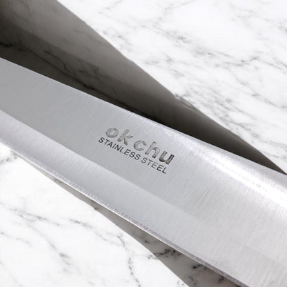 OK Chu Stainless Steel Kitchen Knife with Ergonomic Handle – Sharp Precision Blade, Durable & Rust Resistant Chef Knife for Everyday Cooking (34.5H × 2.5W CM) - Damoo