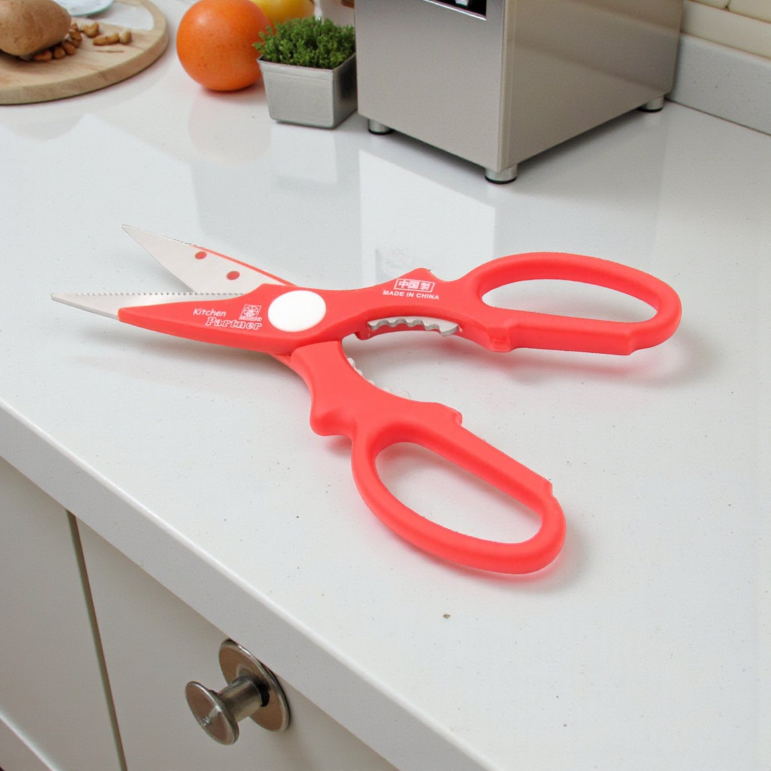 Kitchen Parminger Multi-Purpose Stainless Steel Kitchen Scissors with Ergonomic Handle – Heavy Duty Household & Food Prep Shears (22H x 9L × 2W CM) - Damoo