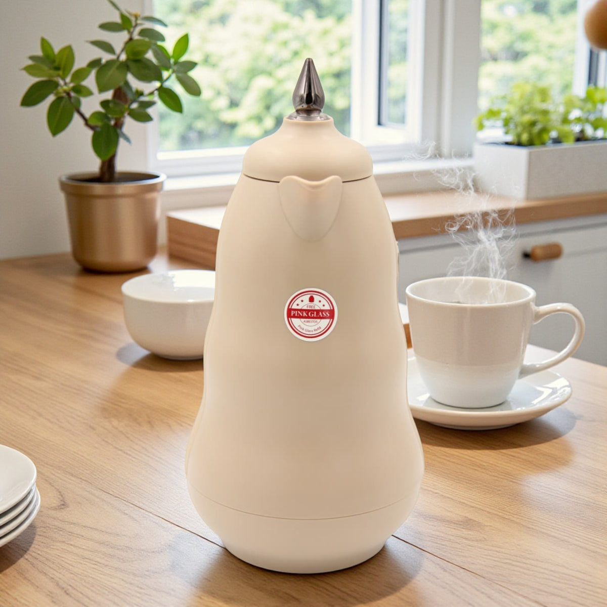 Arabic Classic Heritage Tea Flask 1L Double Wall Glass Liner Vacuum Jug with Traditional Pattern & Heat Insulation Available on Multi Color Options (24H x 13W × 13L CM) - Damoo