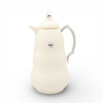 Arabic Classic Heritage Tea Flask 1L Double Wall Glass Liner Vacuum Jug with Traditional Pattern & Heat Insulation Available on Multi Color Options (24H x 13W × 13L CM) - Damoo