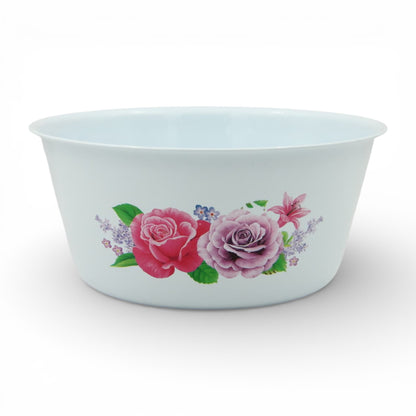 Floral Plastic Washing Basin (12H x 25L × 25W CM) – Lightweight Multipurpose Household Bowl for Laundry, Cleaning, Kitchen Prep & Storage - Damoo