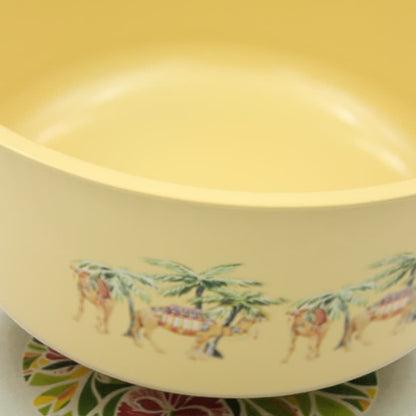 Camel Print Plastic Washing Basin (12H x 25L × 25W CM) – Multipurpose Household Bowl with or without Handles, Lightweight Laundry, Cleaning & Kitchen Basin - Damoo