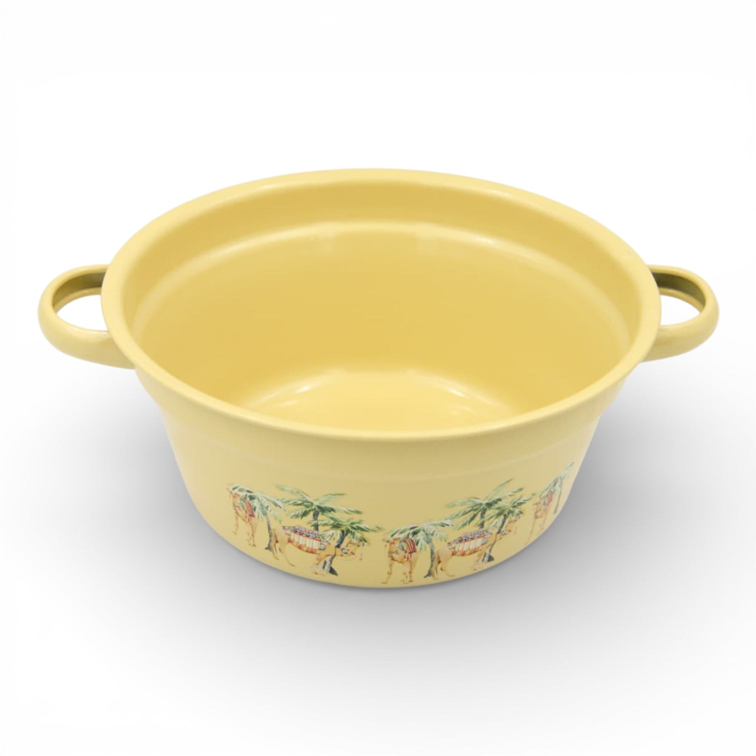 Camel Print Plastic Washing Basin (12H x 25L × 25W CM) – Multipurpose Household Bowl with or without Handles, Lightweight Laundry, Cleaning & Kitchen Basin - Damoo