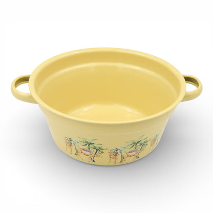Camel Print Plastic Washing Basin (12H x 25L × 25W CM) – Multipurpose Household Bowl with or without Handles, Lightweight Laundry, Cleaning & Kitchen Basin - Damoo
