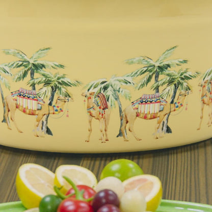 Camel Print Plastic Washing Basin (12H x 25L × 25W CM) – Multipurpose Household Bowl with or without Handles, Lightweight Laundry, Cleaning & Kitchen Basin - Damoo