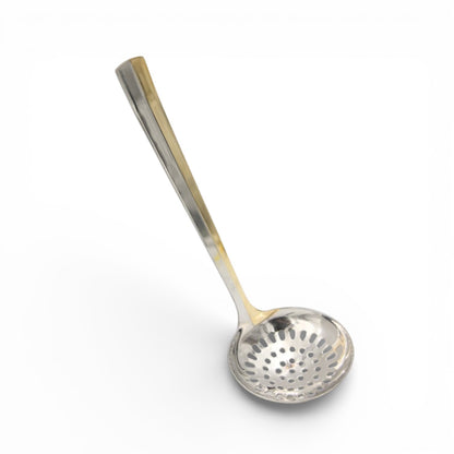 Yuniverse Stainless Steel Skimmer Spoon Strainer Ladle with Perforated Bowl & Long Handle – Oil Draining Cooking Utensil for Frying, Boiling & Straining - Damoo