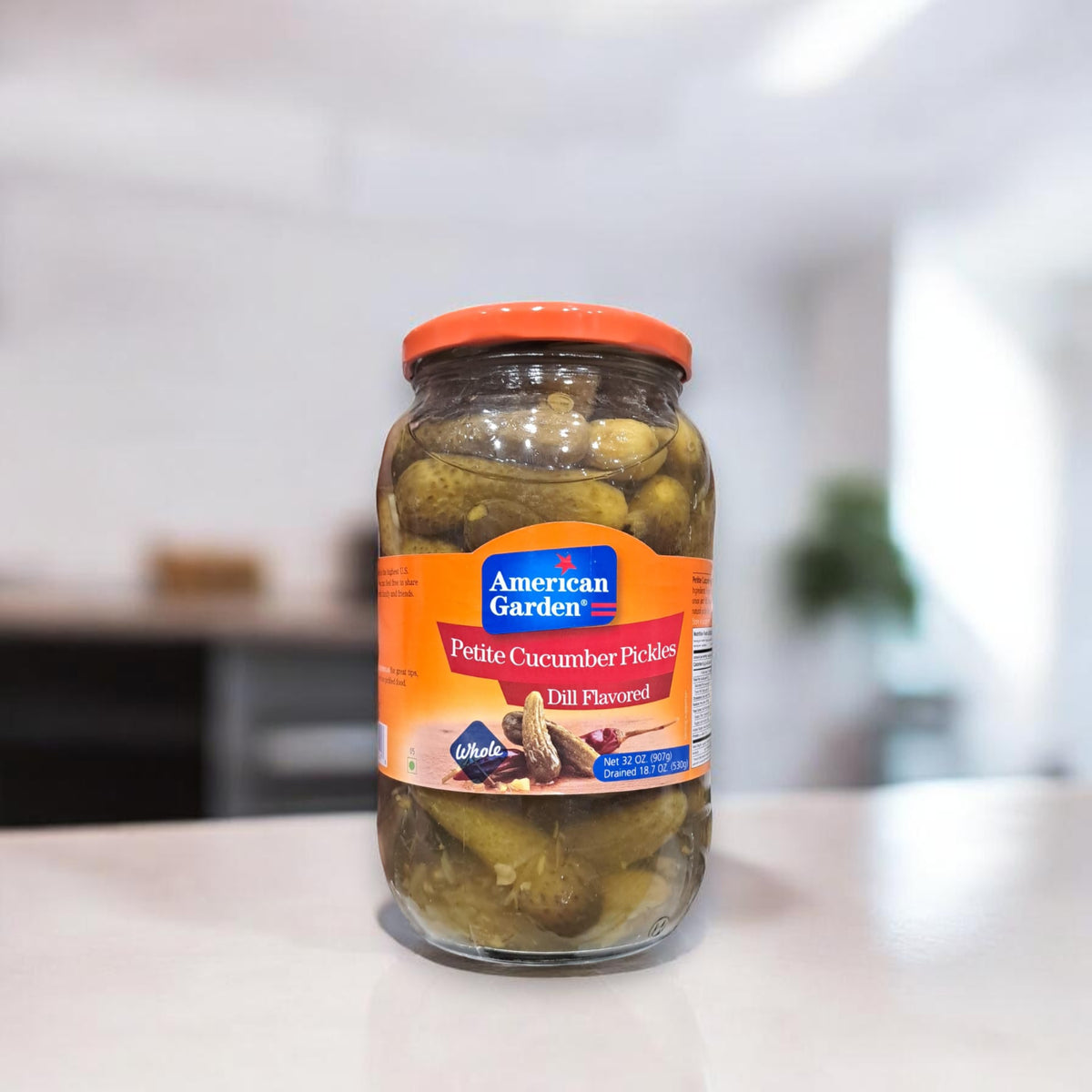 American Garden Petite Cucumber Pickles – Whole Dill Flavored Pickled Cucumbers in Brine, Crunchy Gourmet Pickles Jar - Damoo