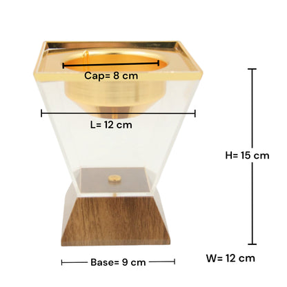 Modern Acrylic & Wood Incense Burner with Removable Lid – Decorative Bakhoor and Incense Holder for Home, Majlis, and Office Ambience - Damoo