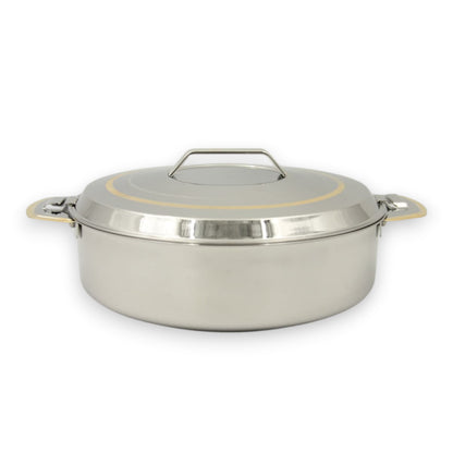 Al Mira Stainless Steel Insulated Hotpot Casserole with Lid – Double Wall Food Warmer Serving Pot (14H x 32L x 26W CM) - Damoo