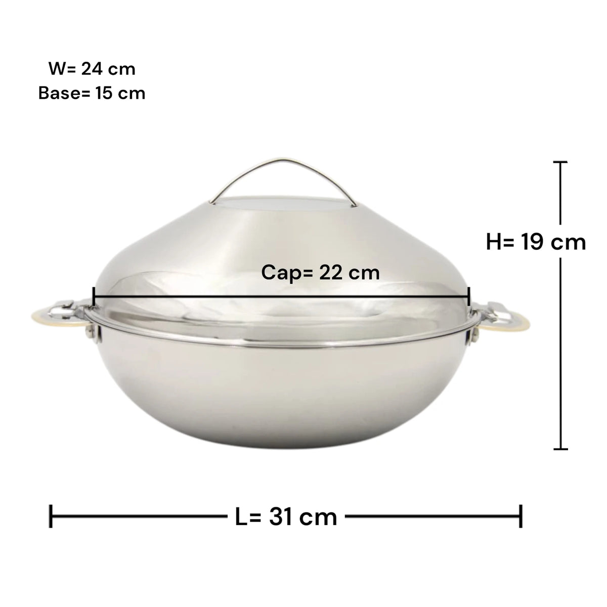 Bohara Reem 2000ml Stainless Steel Insulated Hotpot Casserole with Lid – Gold Square Thermal Food Warmer for Serving & Storage - Damoo