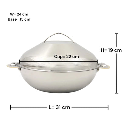 Bohara Reem 2000ml Stainless Steel Insulated Hotpot Casserole with Lid – Gold Square Thermal Food Warmer for Serving & Storage - Damoo