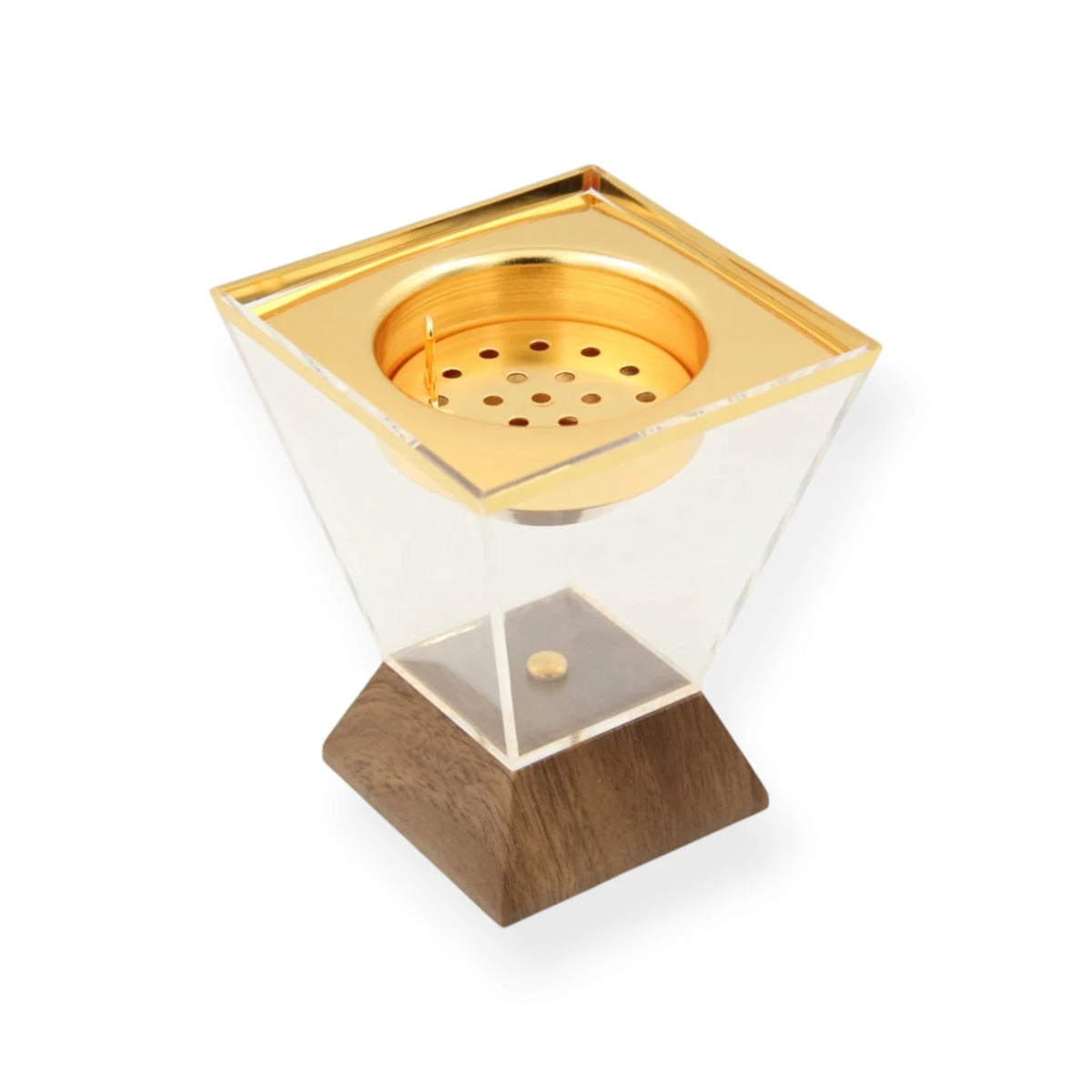 Modern Acrylic & Wood Incense Burner with Removable Lid – Decorative Bakhoor and Incense Holder for Home, Majlis, and Office Ambience - Damoo