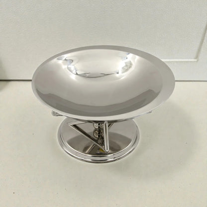 Modern Metal Serving Bowl with Stand – Elevated Decorative Fruit, Snack & Dessert Display Dish for Home & Hosting (18H x 32L × 32W CM) - Damoo