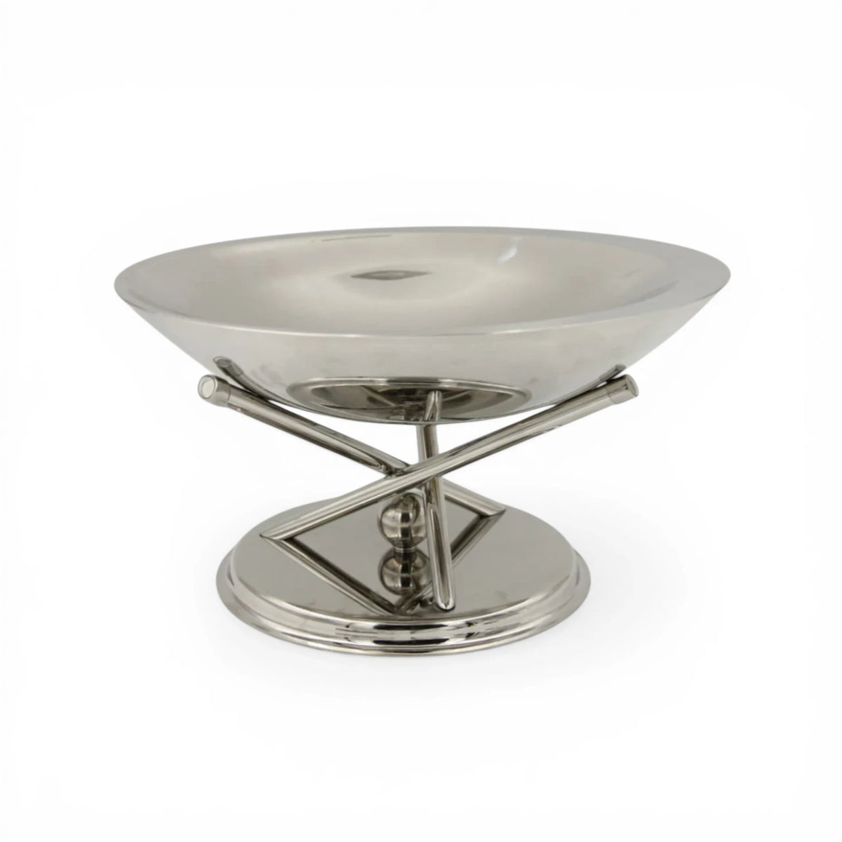 Modern Metal Serving Bowl with Stand – Elevated Decorative Fruit, Snack & Dessert Display Dish for Home & Hosting (18H x 32L × 32W CM) - Damoo