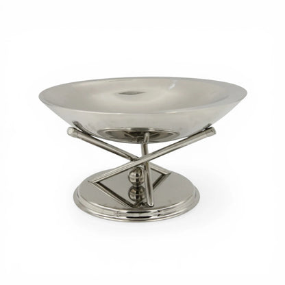 Modern Metal Serving Bowl with Stand – Elevated Decorative Fruit, Snack & Dessert Display Dish for Home & Hosting (18H x 32L × 32W CM) - Damoo
