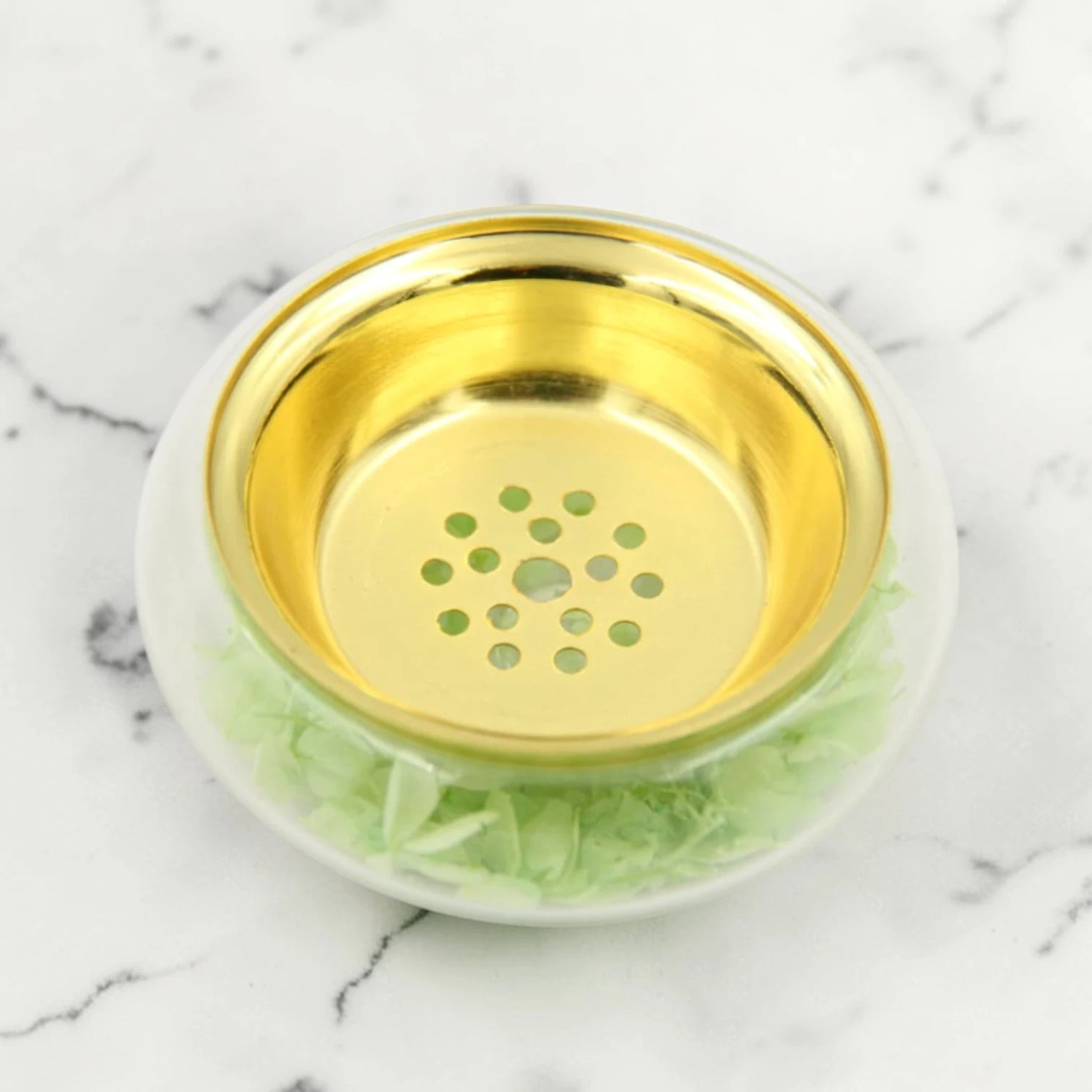 Mini Decorative Incense Burner Bowl – Compact Bakhoor & Fragrance Holder with Perforated Inner Cup (4H x 8.5L × 8.5W CM) - Damoo