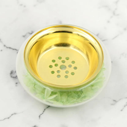 Mini Decorative Incense Burner Bowl – Compact Bakhoor & Fragrance Holder with Perforated Inner Cup (4H x 8.5L × 8.5W CM) - Damoo